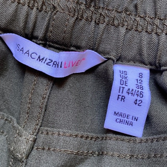Isaac Mizrahi Olive Green 24/7 l Stretch Straight Leg Pants - Picture 5 of 5